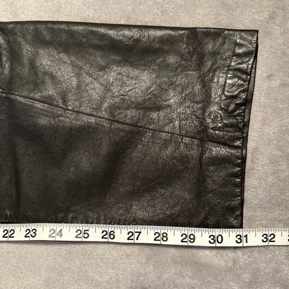 Vintage 80s Leather Motorcycle Pants Black Retro Women’s Sterling Stall 31x31 - Picture 2 of 10